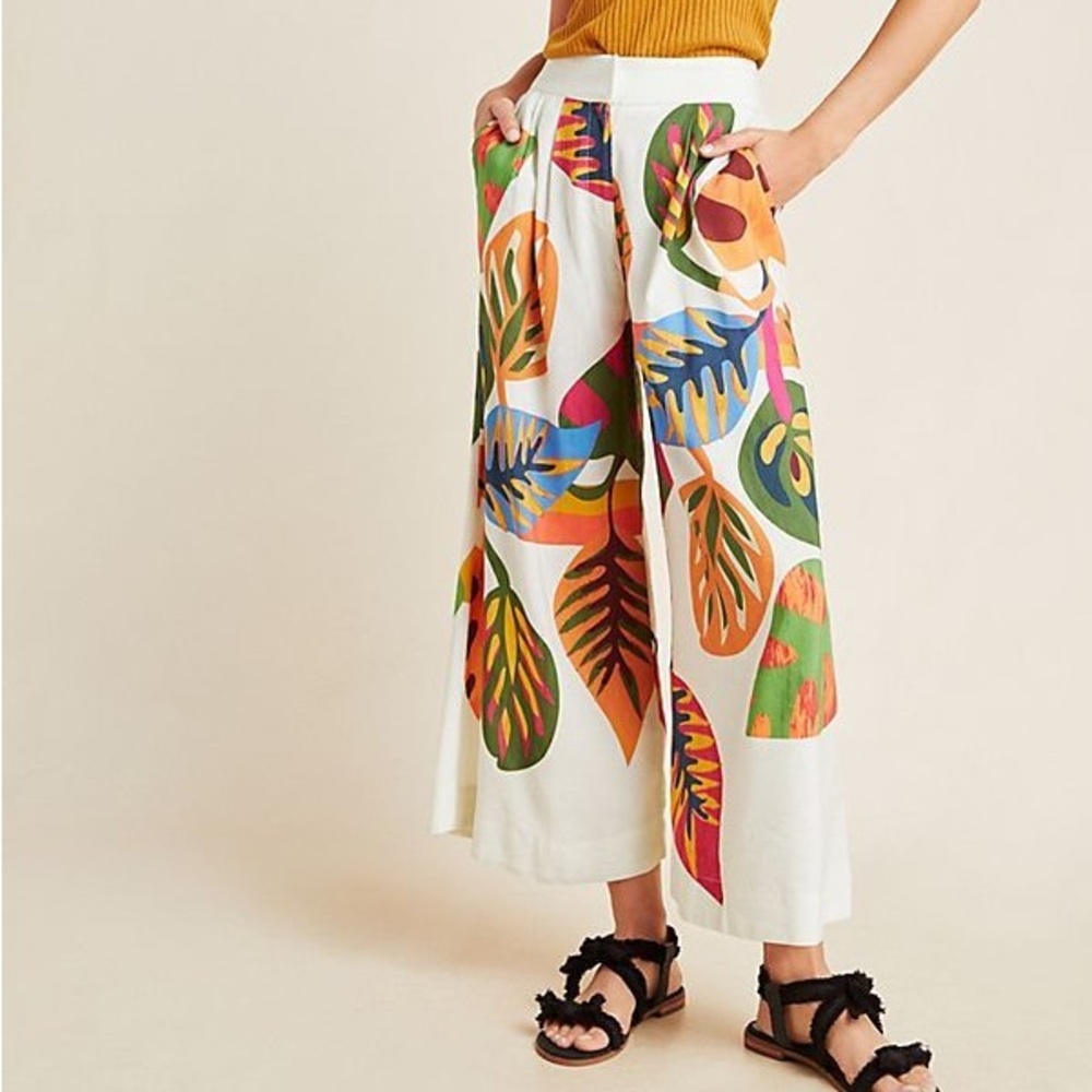FARM Rio Colorful Tropical Wide-Leg Pants